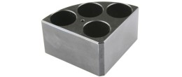 Blocco 4 posti per provette da 40 ml. (28 mm.)