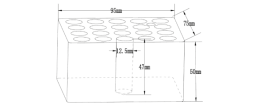 Blocco a 20 fori per provette da 12 mm.