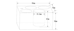 Blocco a 4 fori per provette da 33 mm.