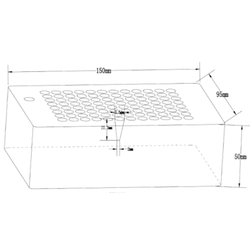 Blocco a 96 fori per provette PCR da 0,2 ml.