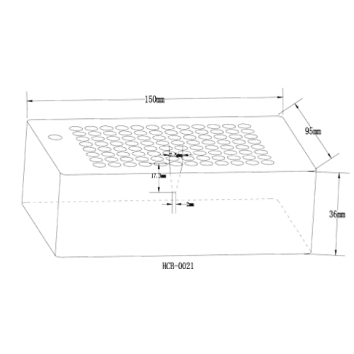 Blocco a 96 fori per provette PCR da 0,2 ml.