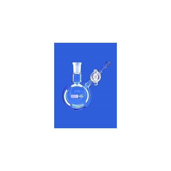 Pallone di Schlenk in vetro Borosilicato fondo tondo ml. 500 - cono centrale 29/32 - rubinetto laterale