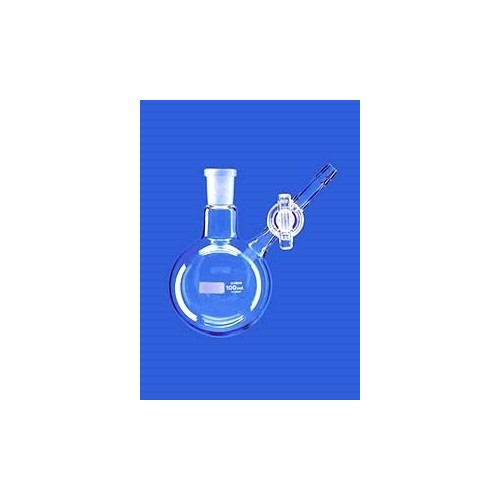 Pallone di Schlenk in vetro Borosilicato fondo tondo ml. 500 - cono centrale 29/32 - rubinetto laterale