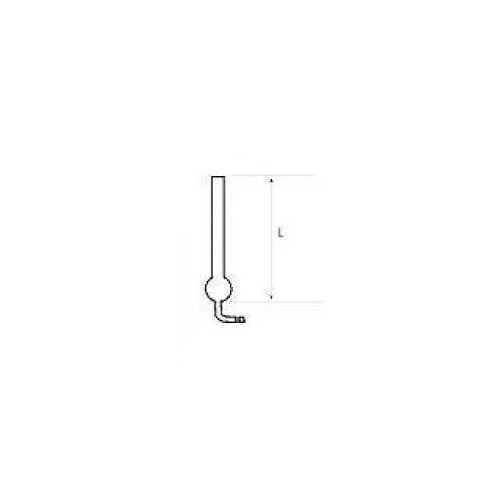 Tubo per cloruro di calcio 200 mm. con bolla e portagomma piegato