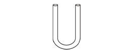 Tubo semplice a U diametro 18 x 180 mm.