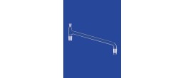 Testa di distillazione con braccio lungo con un cono femmina 14/23 e due coni maschio 14/23