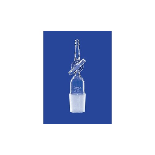 Raccordo dritto con cono maschio 29/32 rubinetto in vetro e portagomma