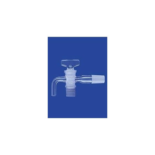 Raccordo piegato con cono maschio 24/29 rubinetto in vetro