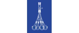 Convogliatore di frazione dritto con 4 palloni da 100 ml.
