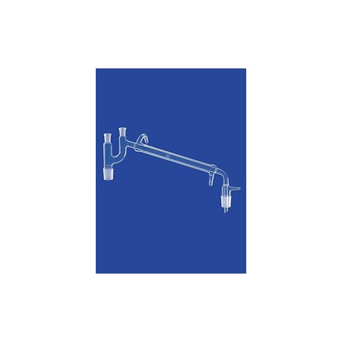 Raccordo per distillazione Claisen con refrigerante Liebig incorporato mant. 200 mm. e presa per il vuoto