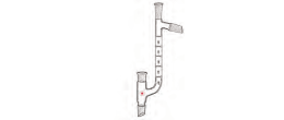 Raccordo per distillazione secondo Claisen con colonna Vigreux mantello 300 mm.