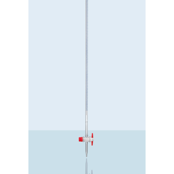 Buretta di Mohr classe AS vetro Duran striscia Schelbach ml. 25 divisione 1/20 rubinetto PTFE