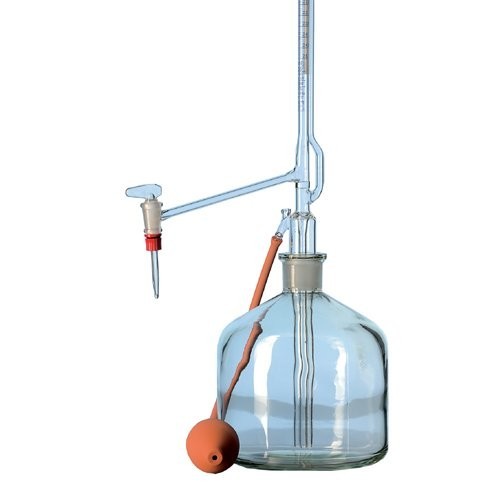 Buretta di Pellet classe AS striscia Schelbach vetro Duran chiaro ml. 50 divisione 1/10 rubinetto in PTFE - Completa