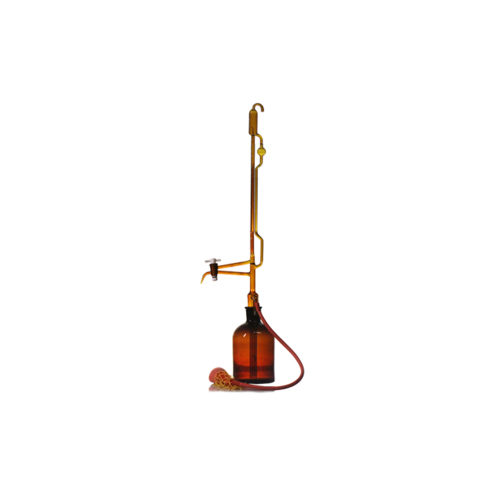 Buretta di Pellet classe AS striscia Schelbach vetro Duran ambrato ml. 50 divisione 1/10 rubinetto in PTFE - Completa