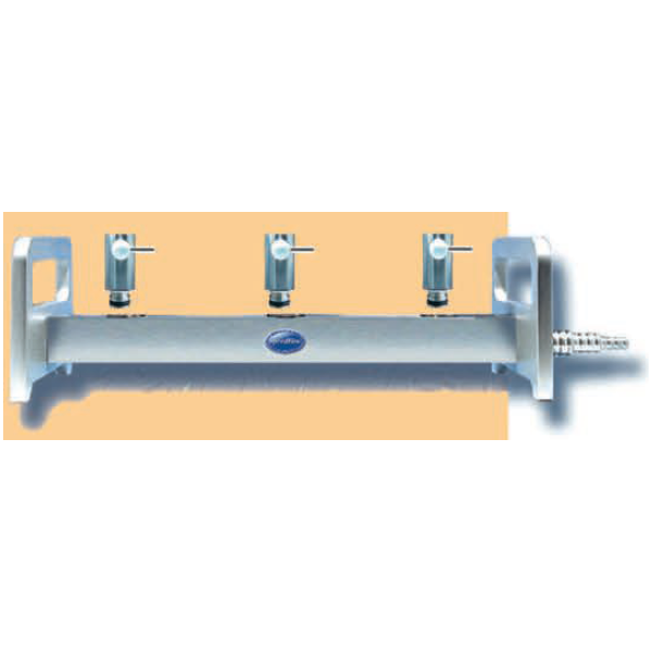 Rampa inox a 3 posti (lunghezza 420 mm.) Rampa inox a 3 posti (lunghezza 420 mm.)