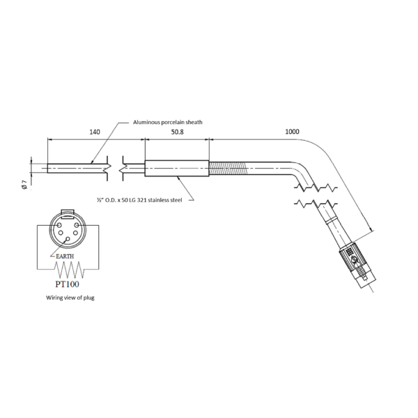 Sonda PT100 - AZ6741 max 800°C