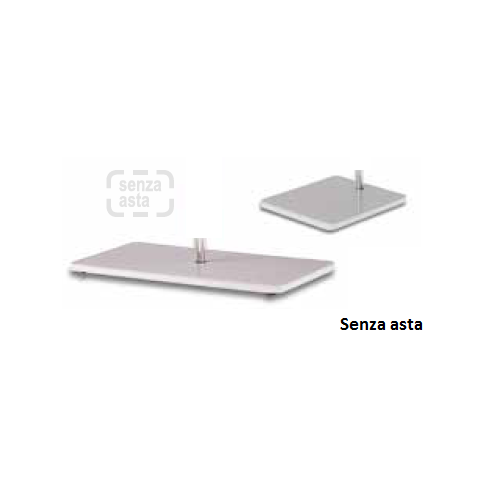Sostegno in acciaio porcellanato bianco 185 x 365 mm. con foro centrale