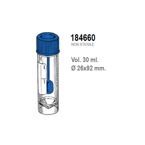 Contenitori per feci in Polipropilene ml. 30 (26x92 mm.) conf. 400