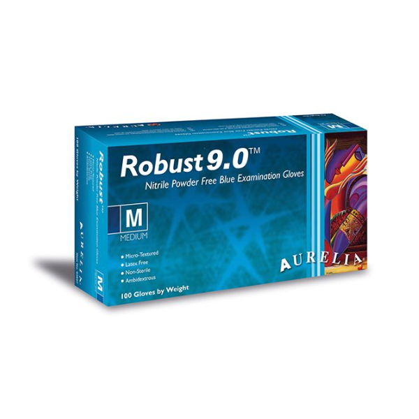 Guanti in nitrile senza polvere Robust 9.0 misura XL - Conf. da 100