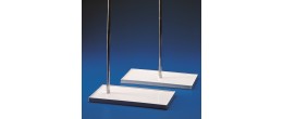 Sostegno rettangolare in PP 290 x 147 mm. con foro laterale e 2 aste componibili da 25 cm.