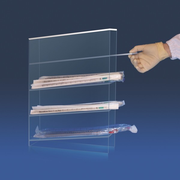 Portapipette da banco in PMMA a 4 scomparti