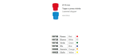 Tappi con presa ridotta per provette da 16 mm. di diametro conf. da 4000 colore rosso