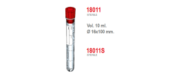 Provetta cilindrica in polistirolo con tappo a pressione ed etichetta - 16x100 mm. - 10 ml. - confezione da 800 sterili singole