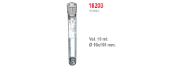 Provetta sierosep con tappo a pressione ed etichetta - 16x100 mm. - 10 ml. - confezione da 1000 sterili