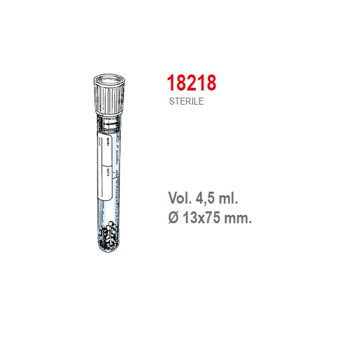Provetta sierosep con tappo a pressione ed etichetta - 13x75 mm. - 4,5 ml. - confezione da 1000 sterili