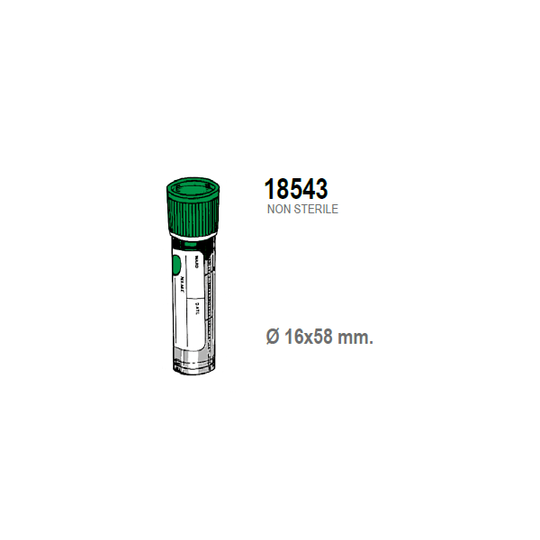 Provetta k3edta con tappo ed etichetta - 16x58 mm. - 2,5 ml. - confezione da 1500