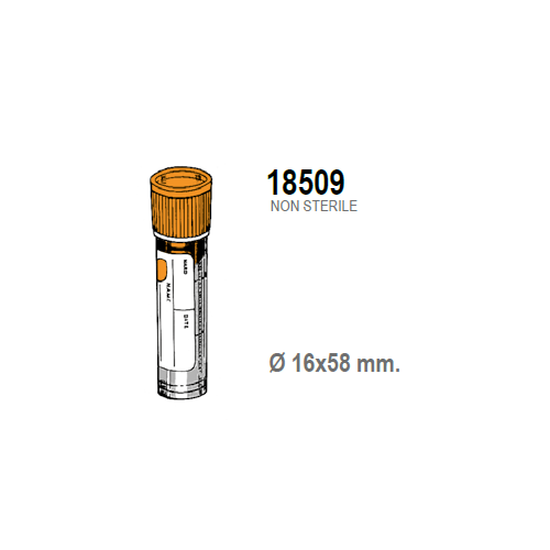Provetta con KF+Na2 EDTA - tappo arancio - 16x58 mm. - 5 ml. - confezione da 1500