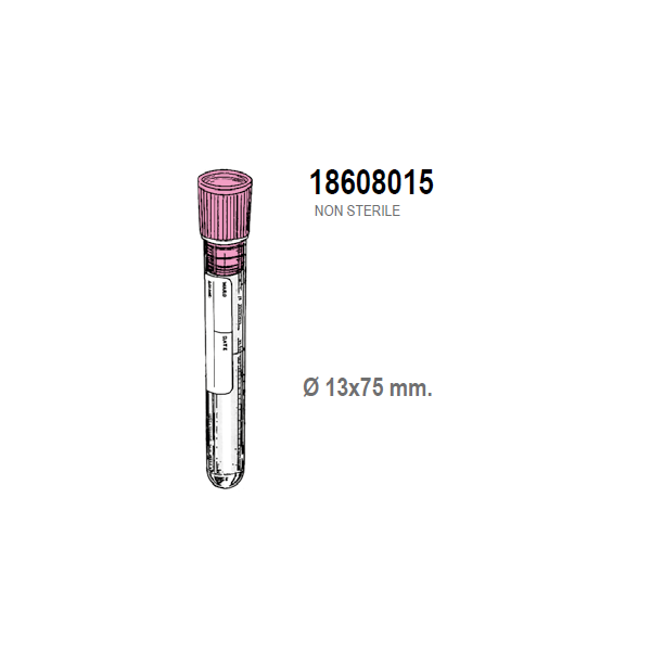 Provetta con 0,15 ml. di Sodio Citrato - tappo rosa - 13x75 mm. - 1,5 ml. - confezione da 1000