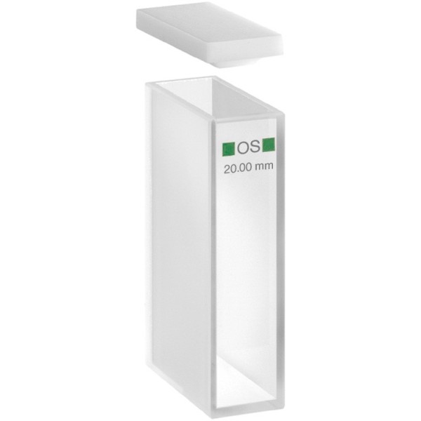 Cuvetta in vetro ottico speciale con coperchio ml. 7 C.O. 20 mm. tipo 100-OS