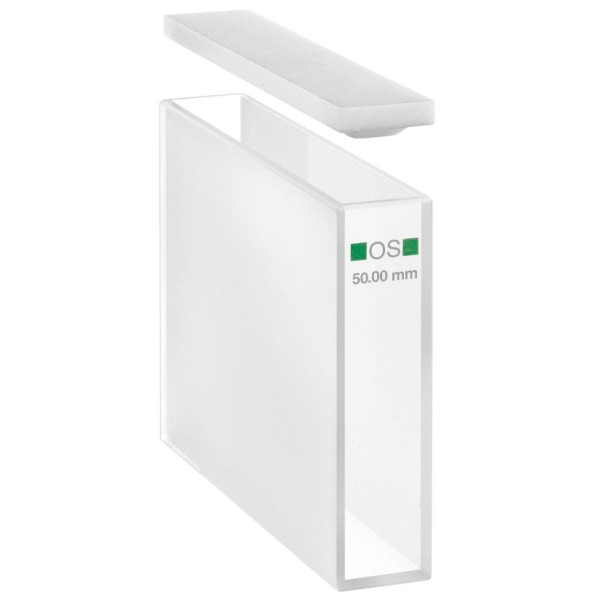 Cuvetta in vetro ottico speciale con coperchio ml. 17,5 C.O. 50 mm. tipo 100-OS