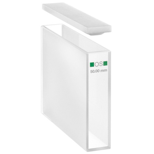 Cuvetta in vetro ottico speciale con coperchio ml. 17,5 C.O. 50 mm. tipo 100-OS