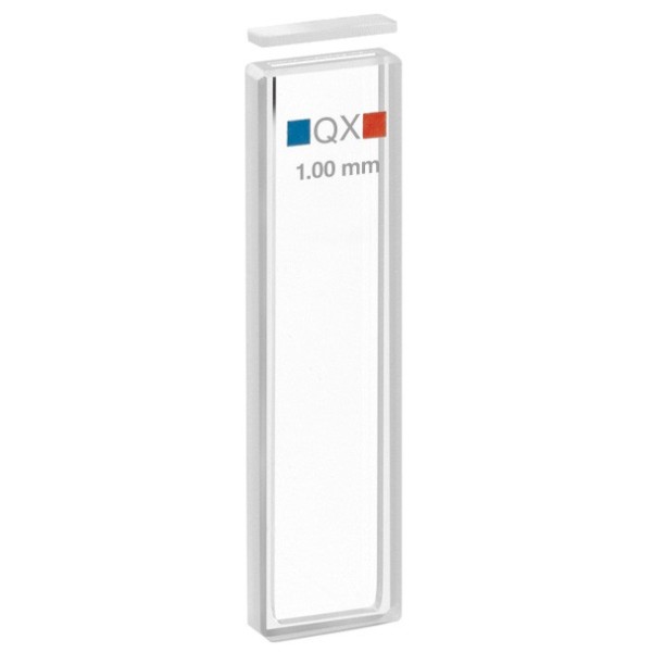 Cuvetta in quarzo extended range con coperchio ml. 0,35 C.O. 1 mm. tipo 100-QX