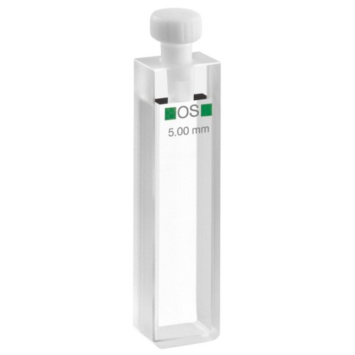 Cuvetta in vetro ottico speciale con tappo ml. 1,75 C.O. 5 mm. tipo 110-OS