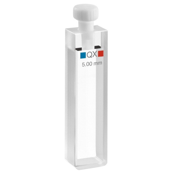 Cuvetta in quarzo extended range con tappo ml. 0,700 C.O. 5 mm. tipo 110-QX
