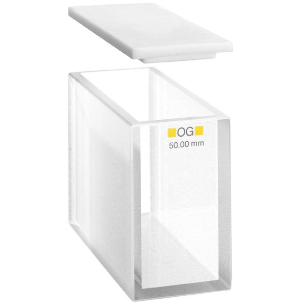 Cuvetta in vetro ottico con coperchio ml. 30 C.O. 50 mm. tipo 402.000-OG