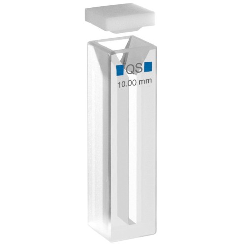 Cuvetta in quarzo high performance con coperchio ml. 0,7 C.O. 10 mm. tipo 104.002-QS