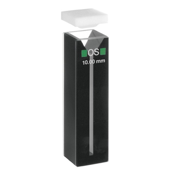Cuvetta in vetro ottico speciale con coperchio ml. 0,7 C.O. 10 mm. tipo 104.002B-OS