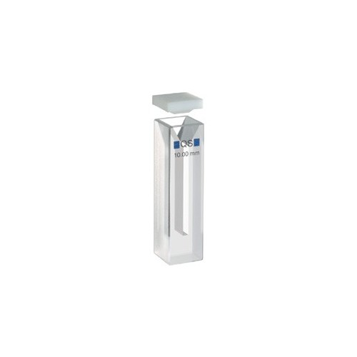 Cuvetta in quarzo high performance con coperchio ml. 0,5 C.O. 10 mm. tipo 108.002-QS