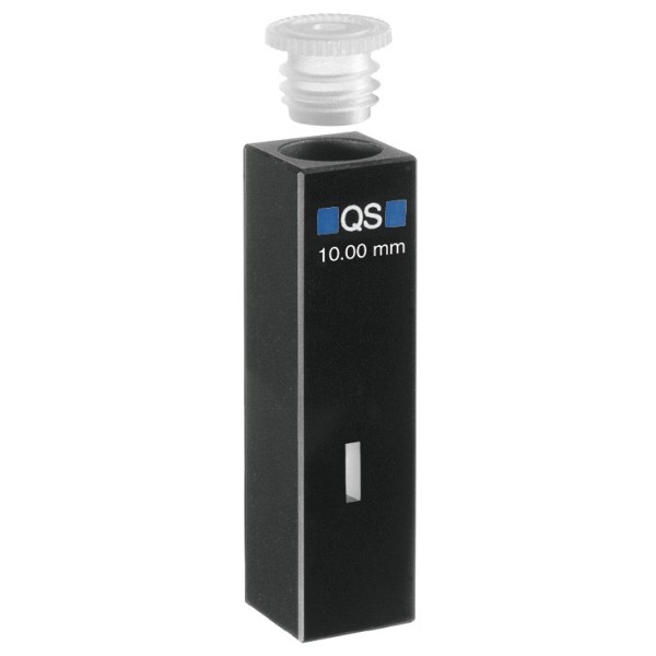 Cuvetta in quarzo high performance con tappo ml. 0,180 C.O. 10 mm. tipo 105.200-QS