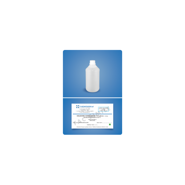 Standard di conducibilità 1413 us. ml. 500 (2x250 ml.) certificato CRM ISO 17034:2017