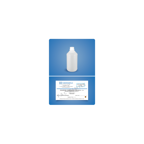 Standard di conducibilità 5000 us. ml. 500 (2x250 ml.) certificato CRM ISO 17034:2017