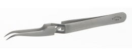 Pinzetta in acciaio inox ad azione inversa punte curve sottili mm. 120