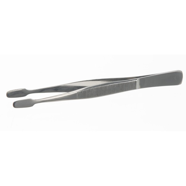Pinzetta in acciaio inox punte dritte piatte mm. 105 - per vetrini