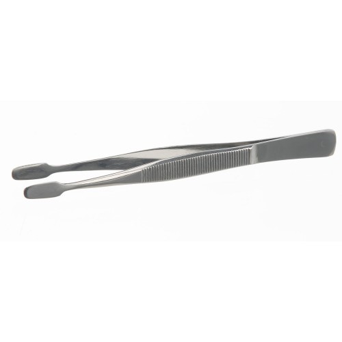Pinzetta in acciaio inox punte dritte piatte mm. 105 - per vetrini