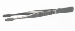 Pinzetta in acciaio inox punte dritte piatte mm. 105 - per vetrini