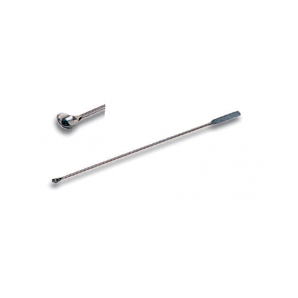 Spatola con cucchiaino inox lunghezza 180 mm. (cucchiaio 5 x 9 mm. - spatola 5 x 50 mm.)